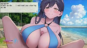 Otherworldly Beach Adventure with Anime Characters