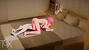 Asuna Gets Assfucked by Futanari in Sword Art Online Hentai Game.