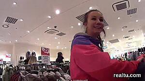 attractive czech teen seduced and fucked in shop pov
