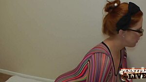 Oily big tits tease with sloppy blowjob from redhead Penny Pax!