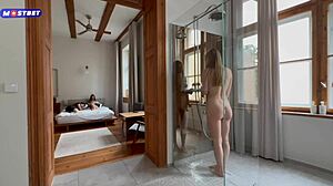 Teen Sucks and Fucks in Shower