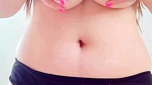 Hot massage on big boobs in black bikini leads to orgasm 😍