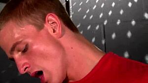 Horny gay mounts jock's tight butthole with ripped clothes