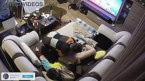 Gay couple shares monster cock cumshot at home