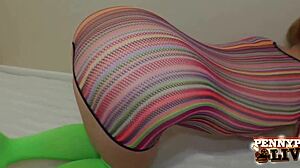 Oily big tits tease with sloppy blowjob from redhead Penny Pax!