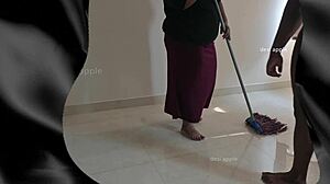 Tamil maid Sreelatha sucks owner's cock while wife is away
