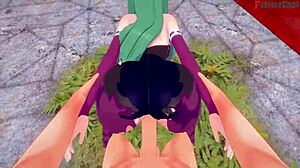 Morrigan's Halloween Fantasy With Hard Sex On Sheer Fabric