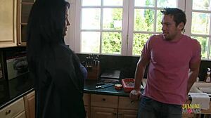 Brunette Milf Sucks and Fucks Plumber in Kitchen