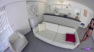 Eveline Dellai, Brunette Babe, Masturbates in High-Definition VR