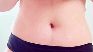 Hot massage on big boobs in black bikini leads to orgasm 😍