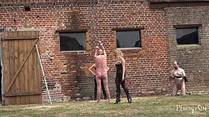Miss Suzanna Maxwell and Miss Courtney silence talkative slave outdoors.