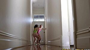 Australian lesbian gets eaten out and climaxes in reality scene