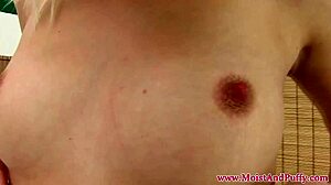 Stockinged Babe Intensely Stretches And Pumps Her Pussy