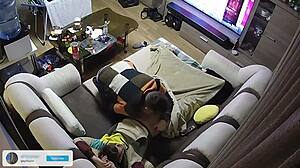 Gay couple shares monster cock cumshot at home