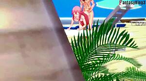 Yae Miko strandos szexet élvez a Genshin Impact animációban