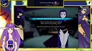 i seduced raven at nite with big cok kissin her tits till orgasm in anime game