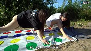 Twister Strip Game Turns Into Double Blowjob Dare