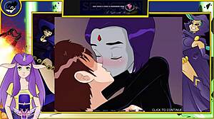 i seduced raven at nite with big cok kissin her tits till orgasm in anime game