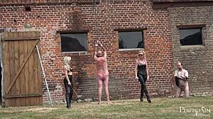 Miss Suzanna Maxwell and Miss Courtney silence talkative slave outdoors.