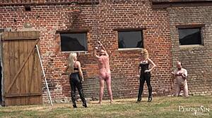 Miss Suzanna Maxwell and Miss Courtney silence talkative slave outdoors.