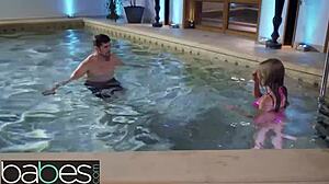 Tiffany Tatum, What Do You Do With Kristof Cale In The Pool? Blowjob And Handjob