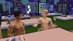Whoa! Owen watches Jake get pounded by Professor in Sims 4!