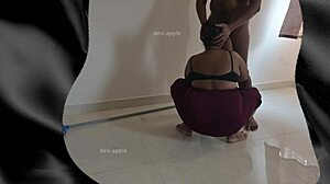 Tamil maid Sreelatha sucks owner's cock while wife is away