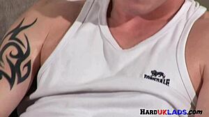 Solo British Guy Tugging His Huge Cock