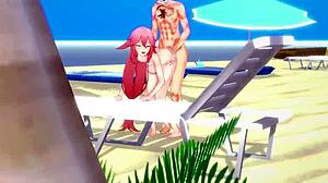 Yae Miko enjoys beach activities in Genshin Impact animation