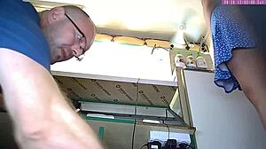 Caught Sexy Blonde on Hidden Cam Flashing Upskirt at Work