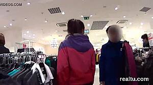 attractive czech teen seduced and fucked in shop pov