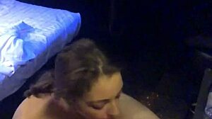 Hot passionate blowjob, hot wife masturbates cum on tits Anastasia Ocean.
