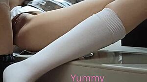 After school, the rich schoolgirl prostitute spreads her legs for her classmates to fuck her deep