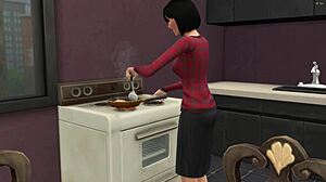 Japanese stepmom catches stepson masturbating then fucks him