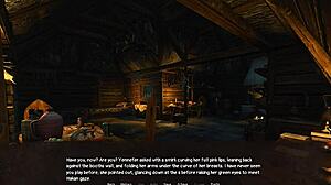 Brunette and Redhead Play Witcher with Monster Cock Demo