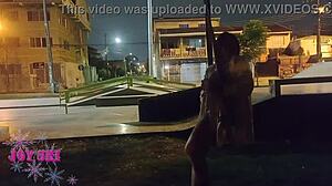 Tattooed Girl Deepthroats Big Cock Outdoors