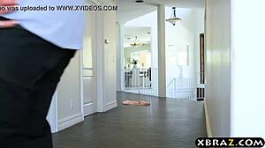 Cheating Housewife with HUGE TITS BANGED while Husband’s Nearby!