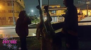 Tattooed Girl Deepthroats Big Cock Outdoors