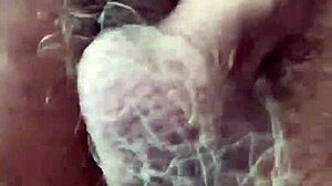 Watch him gagging on that hairy cock from behind