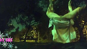 Tattooed Girl Deepthroats Big Cock Outdoors