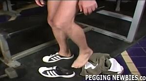 Girl dominates guy with hard pegging and humiliation