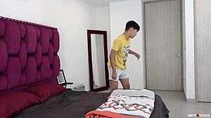 My step sister stays in my room and sucks my cock hard