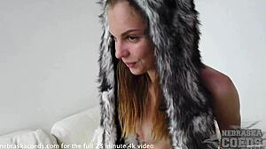 Wow! Pretty New Girl Licks Clit with Toy First Time!  