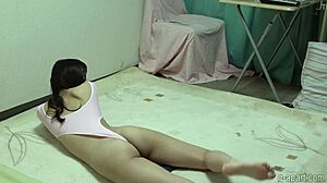 Sarina kurokawa gets extreme wedgie in pink thong