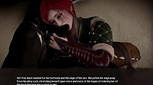 Brunette and Redhead Play Witcher with Monster Cock Demo