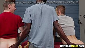 Black jock in 3some fucks white asses