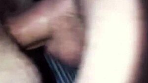 In a homemade POV, the hairy bottom gets pounded hard by his lover's big cock, leading to a creampie