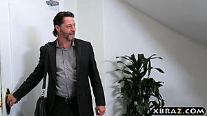 Cheating Housewife with HUGE TITS BANGED while Husband’s Nearby!