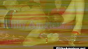 Crossdresser joins milfs in squirting orgy