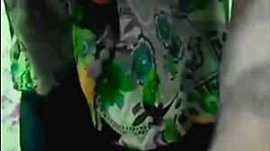 Twerking big white ass crossdresser rides in homemade scene